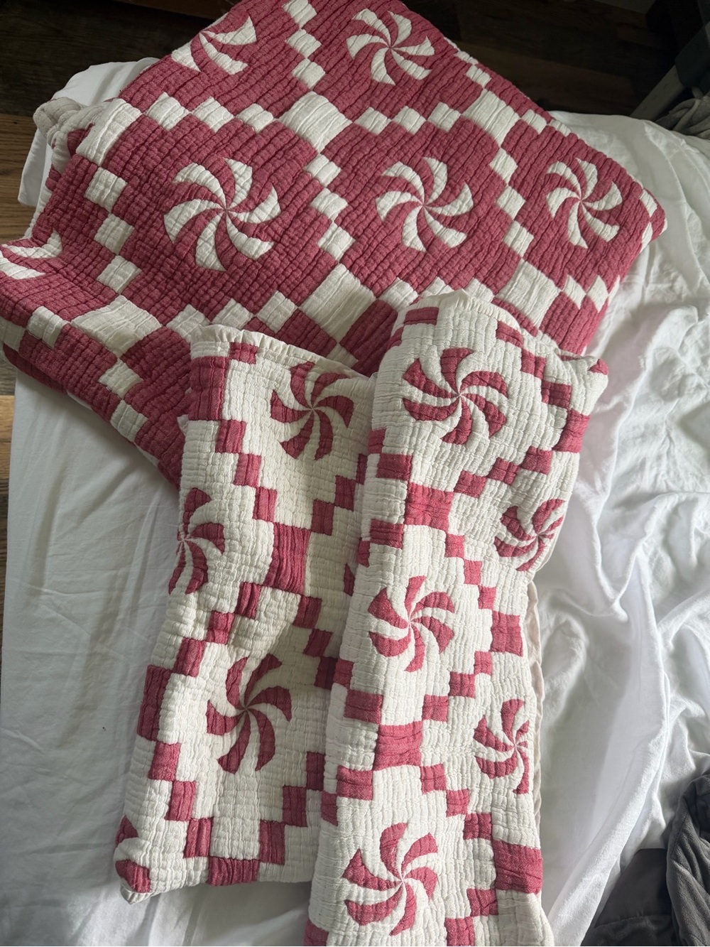 Threshold Classic Red and White Patchwork Quilt - Christmas Candy Cane
